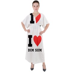 I Love Dim Sum V-neck Boho Style Maxi Dress by ilovewhateva