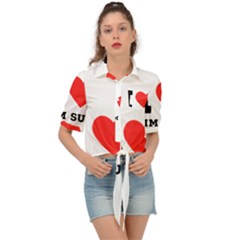 I Love Dim Sum Tie Front Shirt  by ilovewhateva