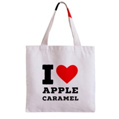 I Love Apple Caramel Zipper Grocery Tote Bag by ilovewhateva