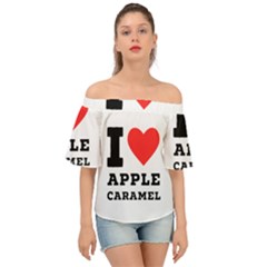 I Love Apple Caramel Off Shoulder Short Sleeve Top by ilovewhateva