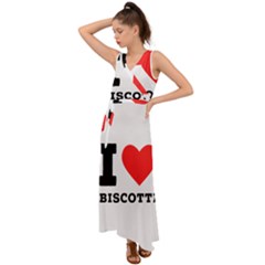 I Love Biscotti V-neck Chiffon Maxi Dress by ilovewhateva
