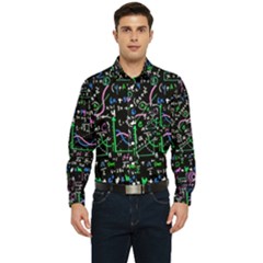 Math-linear-mathematics-education-circle-background Men s Long Sleeve Pocket Shirt  by Salman4z