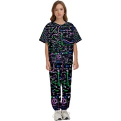 Math-linear-mathematics-education-circle-background Kids  Tee And Pants Sports Set by Salman4z