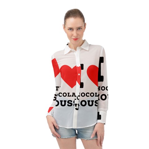 I Love Chocolate Mousse Long Sleeve Chiffon Shirt by ilovewhateva