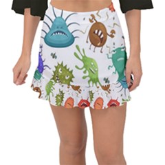 Dangerous-streptococcus-lactobacillus-staphylococcus-others-microbes-cartoon-style-vector-seamless Fishtail Mini Chiffon Skirt by Salman4z