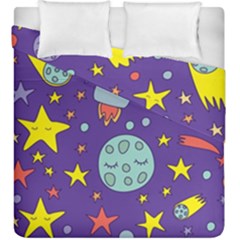 Card-with-lovely-planets Duvet Cover Double Side (king Size)