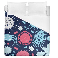 Seamless-pattern-microbes-virus-vector-illustration Duvet Cover (queen Size) by Salman4z