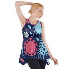 Seamless-pattern-microbes-virus-vector-illustration Side Drop Tank Tunic by Salman4z