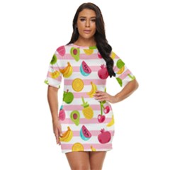 Tropical-fruits-berries-seamless-pattern Just Threw It On Dress