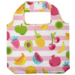 Tropical-fruits-berries-seamless-pattern Foldable Grocery Recycle Bag by Salman4z