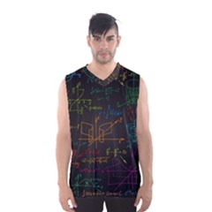 Mathematical-colorful-formulas-drawn-by-hand-black-chalkboard Men s Basketball Tank Top by Salman4z