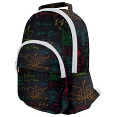 Mathematical-colorful-formulas-drawn-by-hand-black-chalkboard Rounded Multi Pocket Backpack by Salman4z