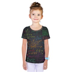 Mathematical-colorful-formulas-drawn-by-hand-black-chalkboard Kids  One Piece Tee