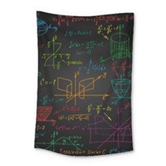 Mathematical-colorful-formulas-drawn-by-hand-black-chalkboard Small Tapestry