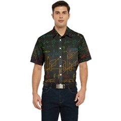 Mathematical-colorful-formulas-drawn-by-hand-black-chalkboard Men s Short Sleeve Pocket Shirt  by Salman4z