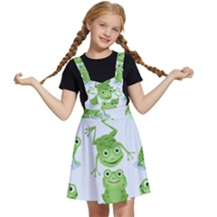 Cute-green-frogs-seamless-pattern Kids  Apron Dress by Salman4z