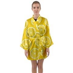 Lemon-fruits-slice-seamless-pattern Long Sleeve Satin Kimono by Salman4z