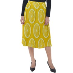 Lemon-fruits-slice-seamless-pattern Classic Velour Midi Skirt  by Salman4z