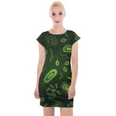 Bacteria-virus-seamless-pattern-inversion Cap Sleeve Bodycon Dress by Salman4z