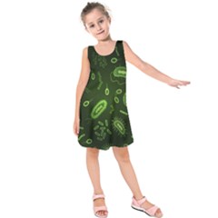 Bacteria-virus-seamless-pattern-inversion Kids  Sleeveless Dress by Salman4z