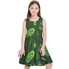 Bacteria-virus-seamless-pattern-inversion Kids  Skater Dress by Salman4z