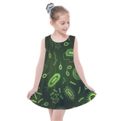 Bacteria-virus-seamless-pattern-inversion Kids  Summer Dress by Salman4z