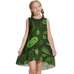 Bacteria-virus-seamless-pattern-inversion Kids  Frill Swing Dress by Salman4z