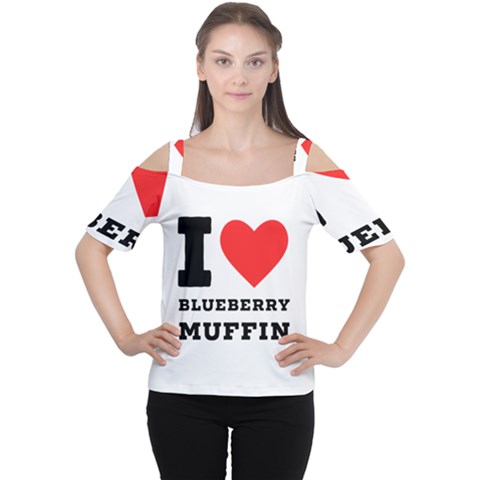 I Love Blueberry Muffin Cutout Shoulder Tee by ilovewhateva