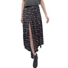 Math-equations-formulas-pattern Velour Split Maxi Skirt by Salman4z