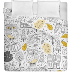 Doodle-seamless-pattern-with-autumn-elements Duvet Cover Double Side (king Size)