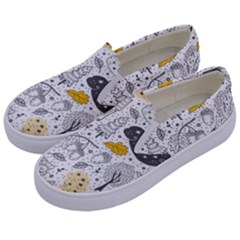 Doodle-seamless-pattern-with-autumn-elements Kids  Canvas Slip Ons by Salman4z