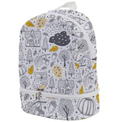 Doodle-seamless-pattern-with-autumn-elements Zip Bottom Backpack by Salman4z
