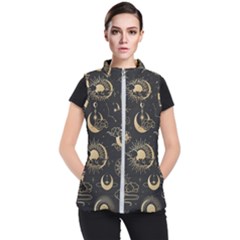 Asian-seamless-pattern-with-clouds-moon-sun-stars-vector-collection-oriental-chinese-japanese-korean Women s Puffer Vest by Salman4z