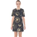 Asian-seamless-pattern-with-clouds-moon-sun-stars-vector-collection-oriental-chinese-japanese-korean Sixties Short Sleeve Mini Dress View1