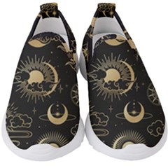 Asian-seamless-pattern-with-clouds-moon-sun-stars-vector-collection-oriental-chinese-japanese-korean Kids  Slip On Sneakers by Salman4z