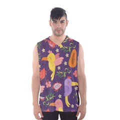 Exotic-seamless-pattern-with-parrots-fruits Men s Basketball Tank Top by Salman4z