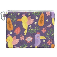 Exotic-seamless-pattern-with-parrots-fruits Canvas Cosmetic Bag (xxl) by Salman4z