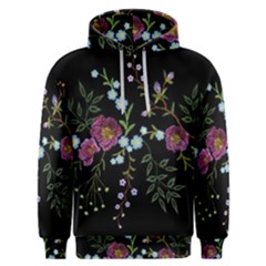 Embroidery-trend-floral-pattern-small-branches-herb-rose Men s Overhead Hoodie by Salman4z