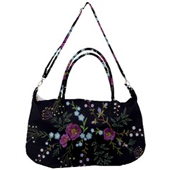 Embroidery-trend-floral-pattern-small-branches-herb-rose Removable Strap Handbag by Salman4z