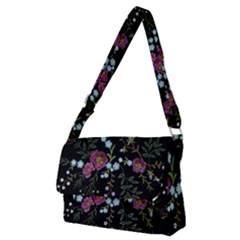 Embroidery-trend-floral-pattern-small-branches-herb-rose Full Print Messenger Bag (m) by Salman4z