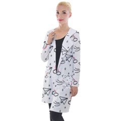 Cute-art-print-pattern Hooded Pocket Cardigan by Salman4z