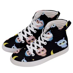 Cute-owl-doodles-with-moon-star-seamless-pattern Women s Hi-top Skate Sneakers by Salman4z