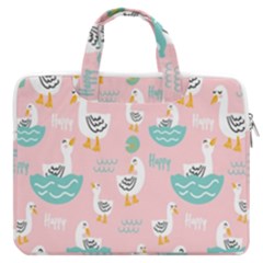 Cute-happy-duck-gift-card-design-seamless-pattern-template Macbook Pro 16  Double Pocket Laptop Bag  by Salman4z