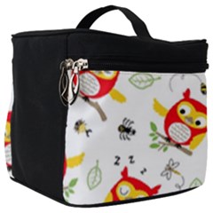 Seamless-pattern-vector-owl-cartoon-with-bugs Make Up Travel Bag (big)