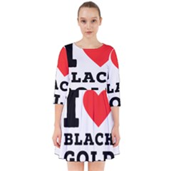 I Love Black Gold Smock Dress by ilovewhateva