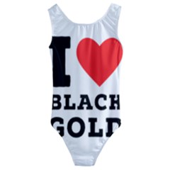 I Love Black Gold Kids  Cut-out Back One Piece Swimsuit