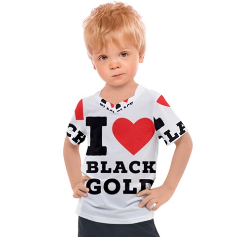 I Love Black Gold Kids  Sports Tee by ilovewhateva