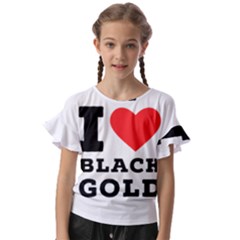 I Love Black Gold Kids  Cut Out Flutter Sleeves by ilovewhateva