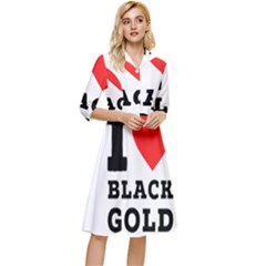 I Love Black Gold Classy Knee Length Dress by ilovewhateva