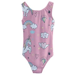 Cute-unicorn-seamless-pattern Kids  Cut-out Back One Piece Swimsuit